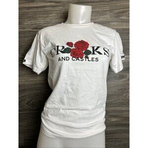 White Crooks & Castles Xs T-shirt With Roses Super Clean. 16” Across Chest